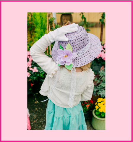 Girl's Dress Up Hat, Purse And Short Gloves