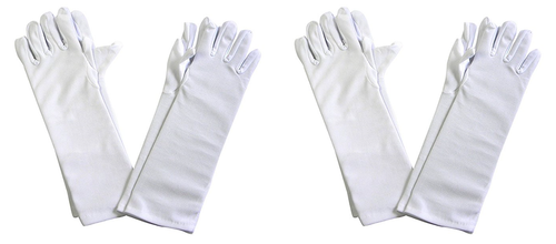 Set of 4 Long Dress Polyester Gloves for Tea Party Dress Up