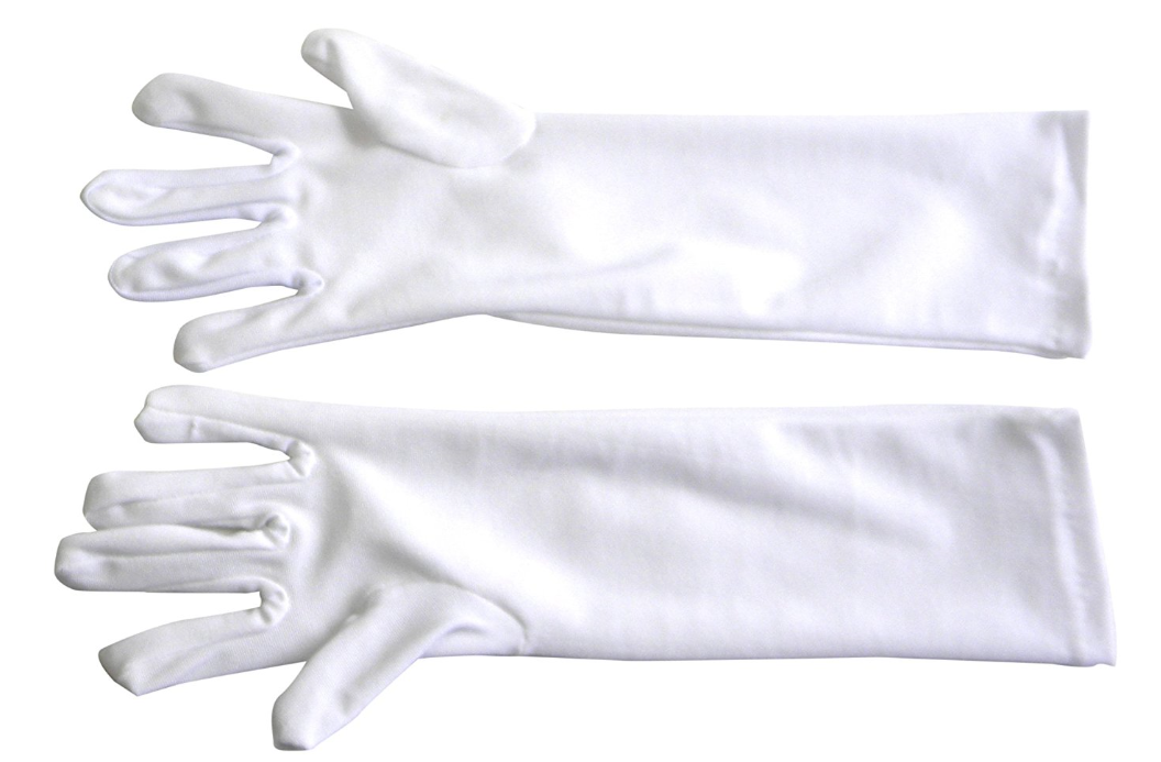 Set of 4 Long Dress Polyester Gloves for Tea Party Dress Up